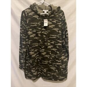 Motherhood Maternity Camo Hooded Fleece Sweatshirt Size XL Women's NWT